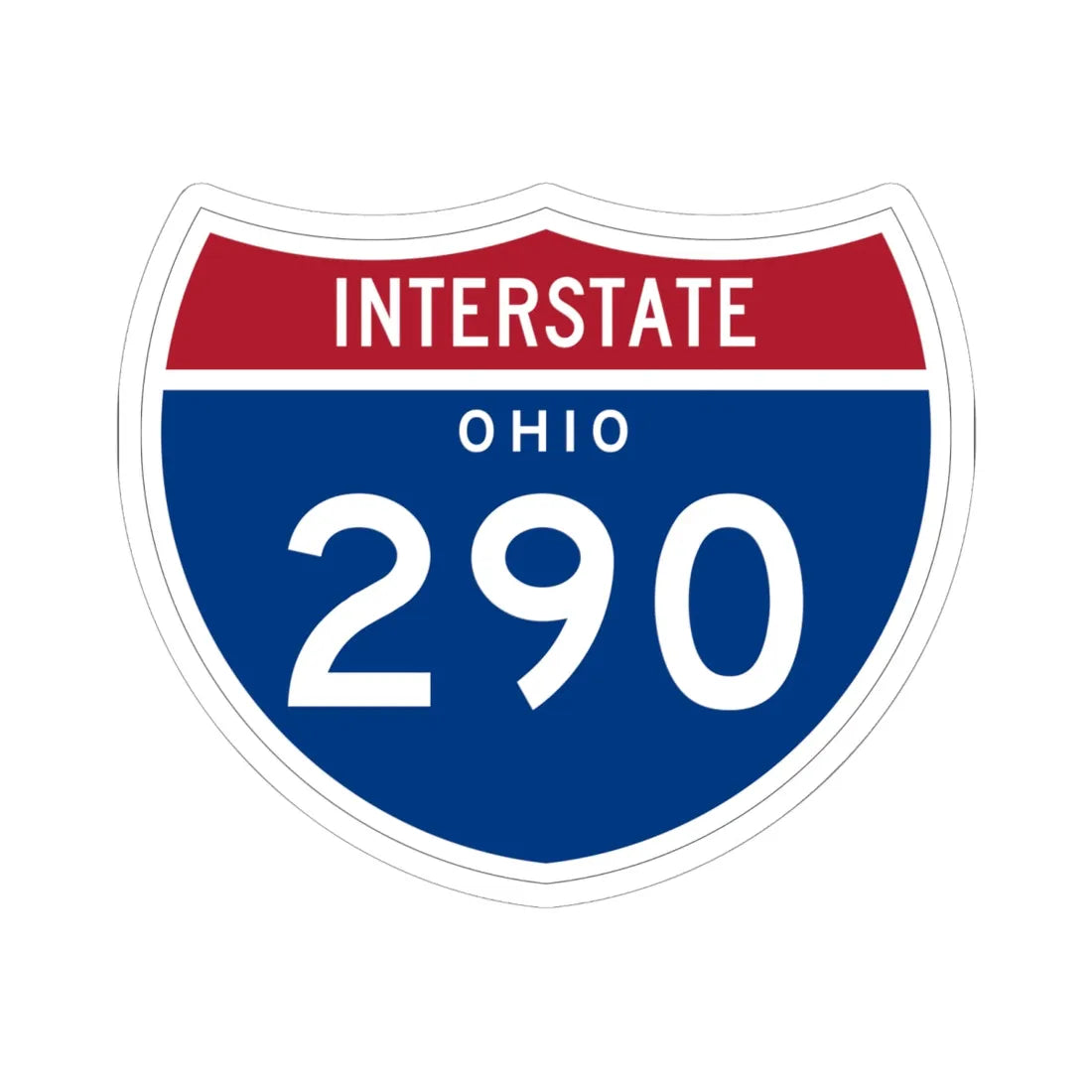 I-290 OH 1961 (Ohio) (Road Sign) STICKER Vinyl Kiss-Cut Decal 6 Inch White - The Sticker Space