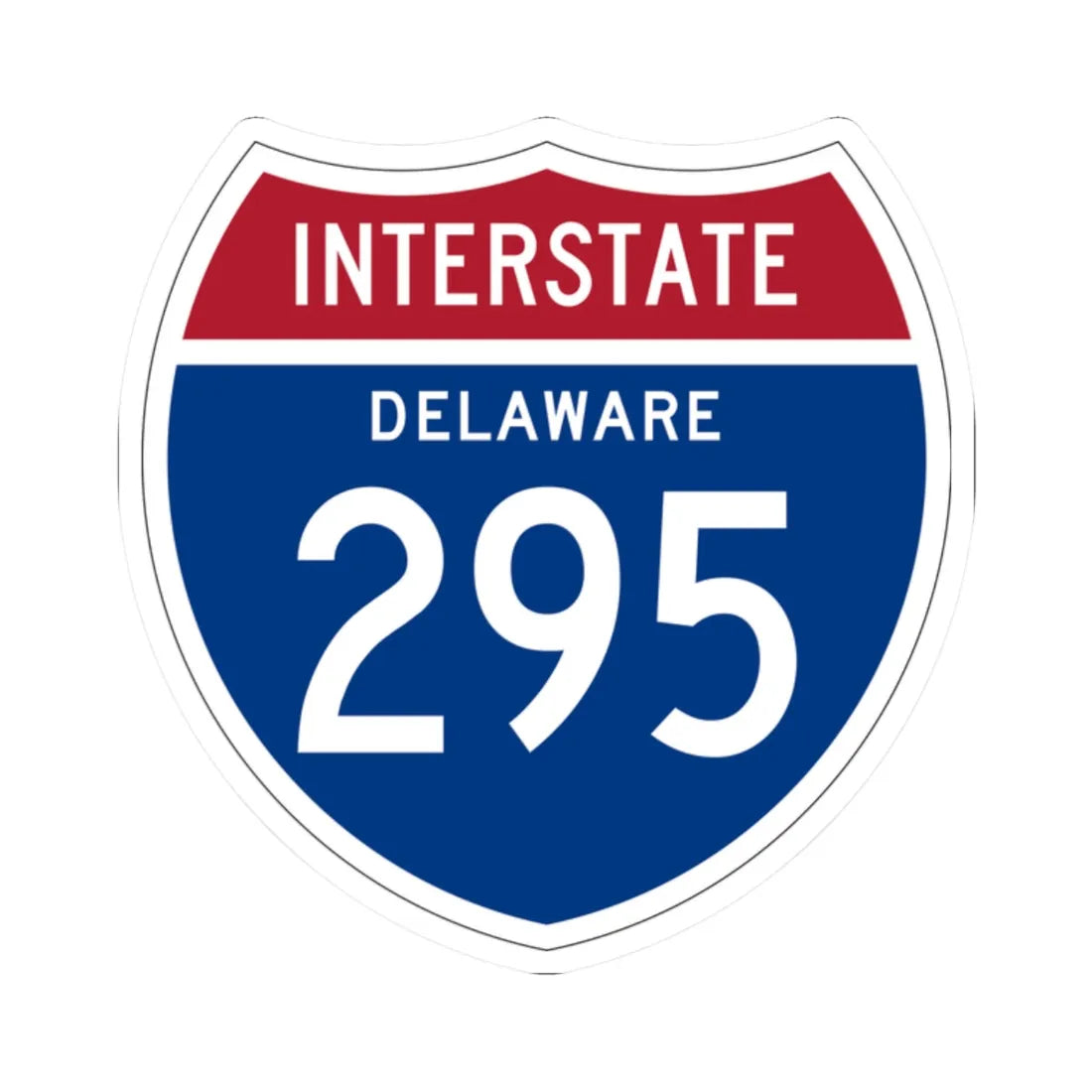 I-295 DE 1957 (Delaware) (Road Sign) STICKER Vinyl Kiss-Cut Decal 2 Inch White - The Sticker Space