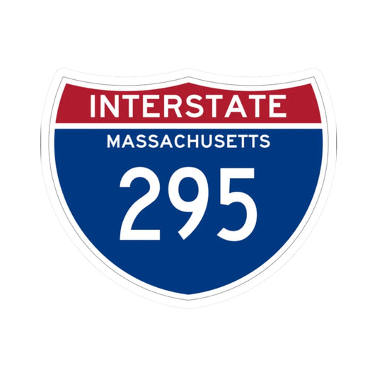 I-295 MA (Massachusetts) (Road Sign) STICKER Vinyl Kiss-Cut Decal 2 Inch White - The Sticker Space