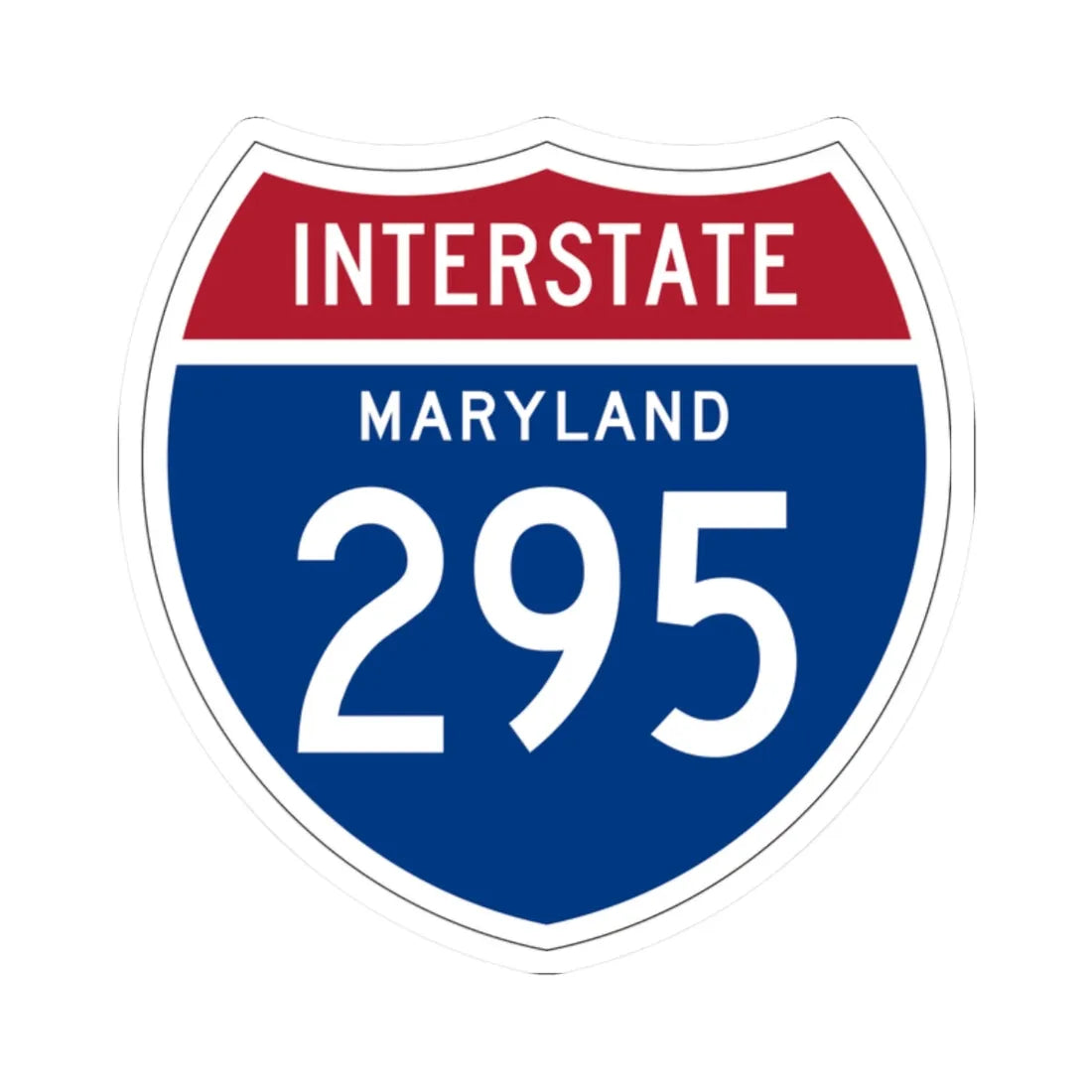 I-295 MD 1957 (Maryland) (Road Sign) STICKER Vinyl Kiss-Cut Decal 2 Inch White - The Sticker Space