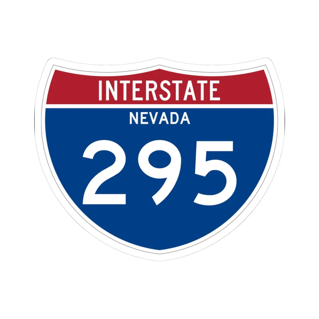 I-295 NV Metric (Nevada) (Road Sign) STICKER Vinyl Kiss-Cut Decal 3 Inch White - The Sticker Space