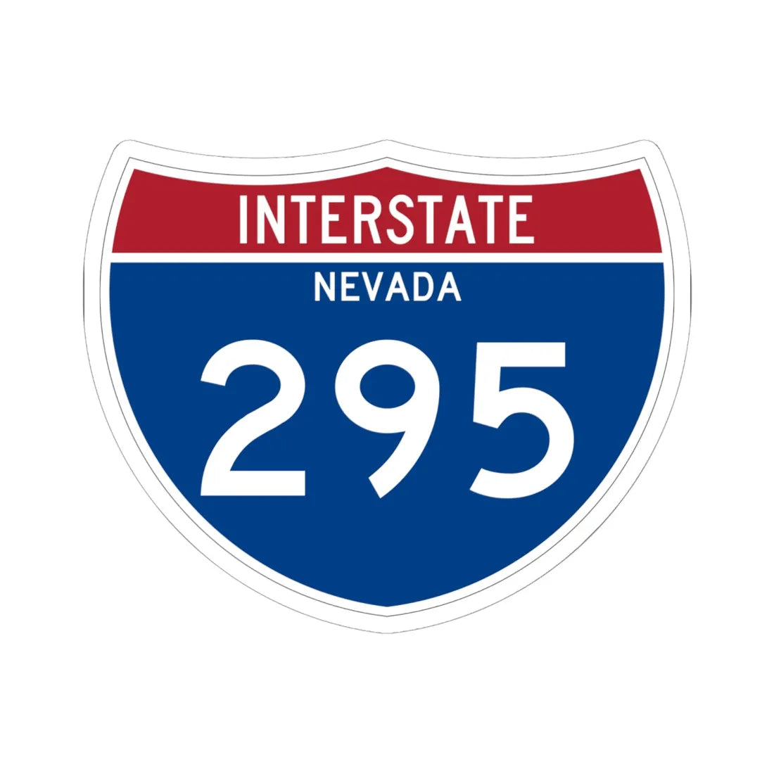 I-295 NV Metric (Nevada) (Road Sign) STICKER Vinyl Kiss-Cut Decal 6 Inch White - The Sticker Space