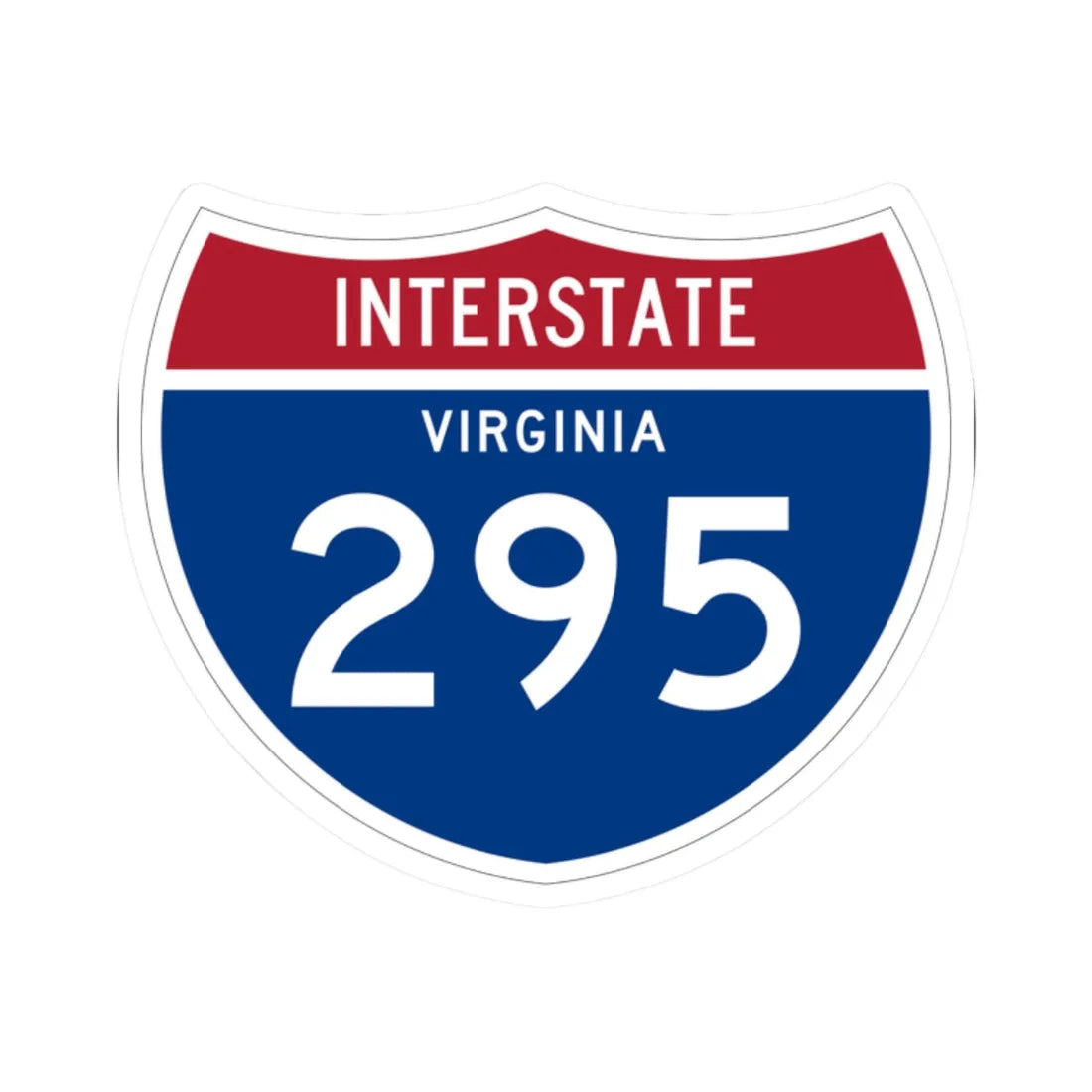 I-295 VA 1961 (Virginia) (Road Sign) STICKER Vinyl Kiss-Cut Decal 2 Inch White - The Sticker Space