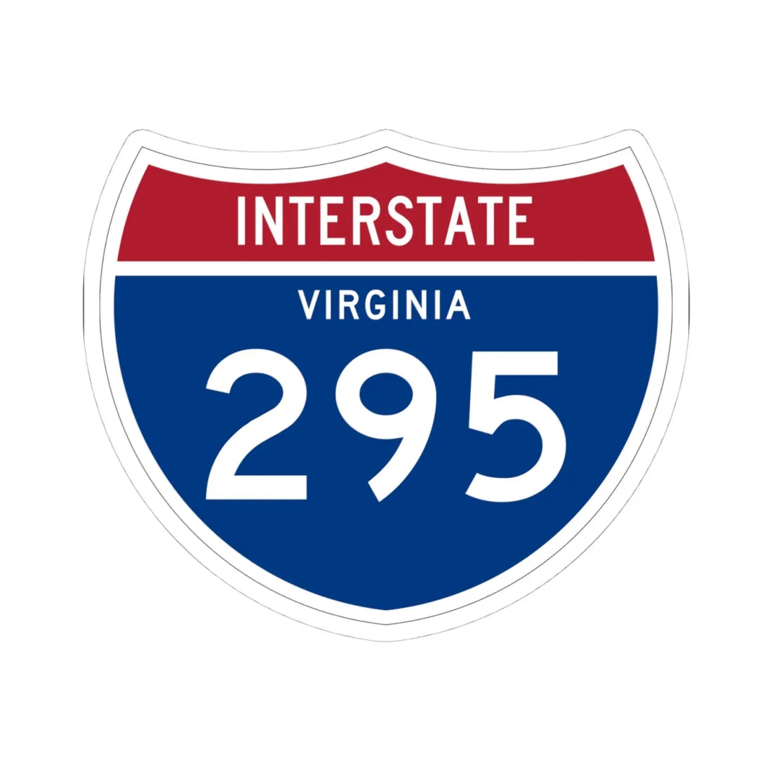 I-295 VA 1961 (Virginia) (Road Sign) STICKER Vinyl Kiss-Cut Decal 4 Inch White - The Sticker Space