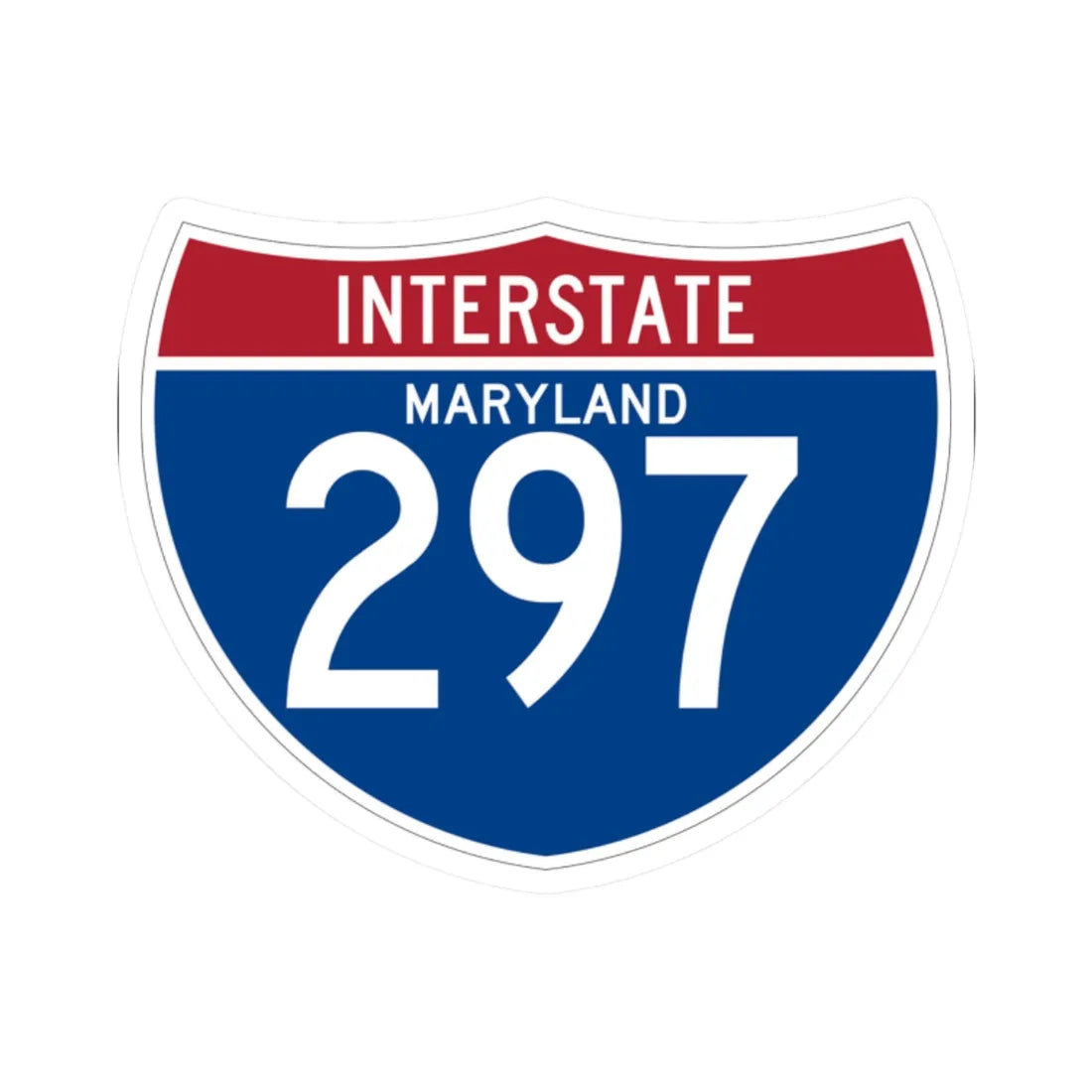 I-297 MD (Maryland) (Road Sign) STICKER Vinyl Kiss-Cut Decal 2 Inch White - The Sticker Space