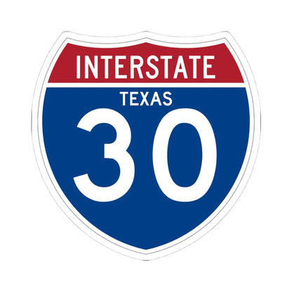 I-30 TX (Texas) (Road Sign) STICKER Vinyl Kiss-Cut Decal 4 Inch White - The Sticker Space