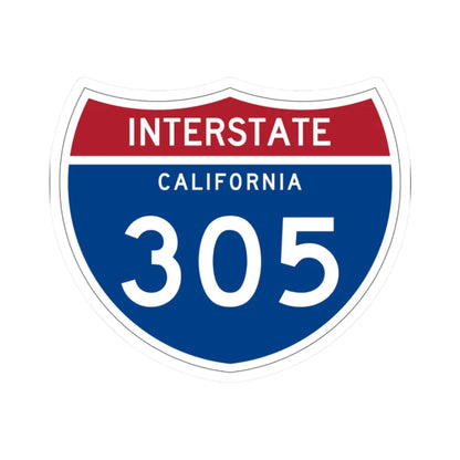 I-305 CA (California) (Road Sign) STICKER Vinyl Kiss-Cut Decal 2 Inch White - The Sticker Space