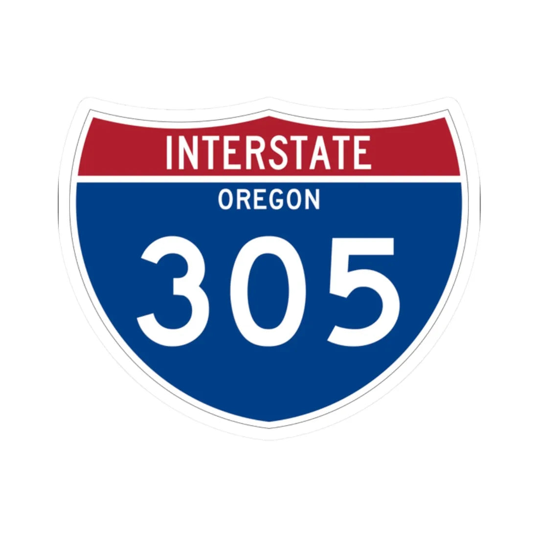 I-305 OR Metric (Oregon) (Road Sign) STICKER Vinyl Kiss-Cut Decal 2 Inch White - The Sticker Space