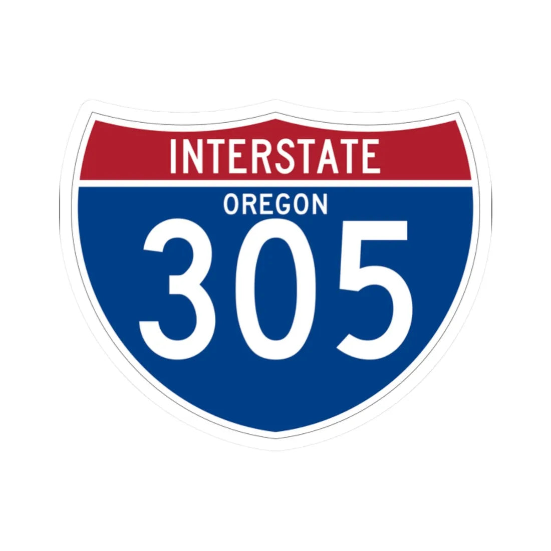 I-305 OR (Oregon) (Road Sign) STICKER Vinyl Kiss-Cut Decal 2 Inch White - The Sticker Space