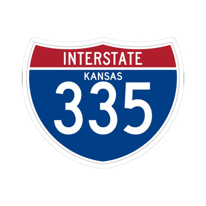 I-335 KS (Kansas) (Road Sign) STICKER Vinyl Kiss-Cut Decal 3 Inch White - The Sticker Space