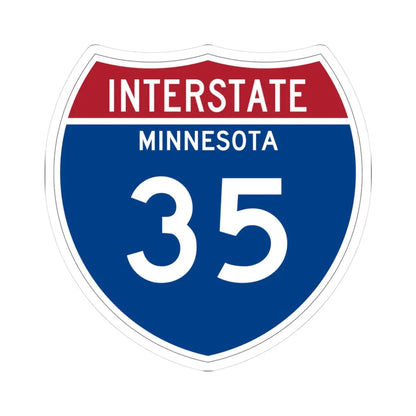 I-35 MN 1957 (Minnesota) (Road Sign) STICKER Vinyl Kiss-Cut Decal 3 Inch White - The Sticker Space