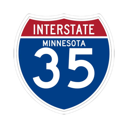 I-35 MN (Minnesota) (Road Sign) STICKER Vinyl Kiss-Cut Decal 4 Inch White - The Sticker Space