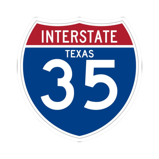 I-35 TX (Texas) (Road Sign) STICKER Vinyl Kiss-Cut Decal 2 Inch White - The Sticker Space