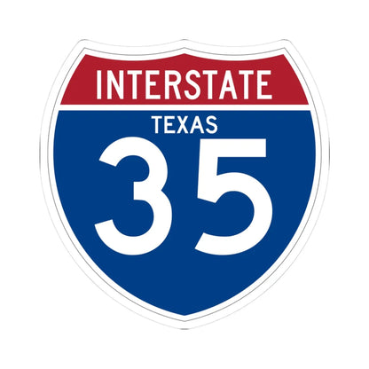 I-35 TX (Texas) (Road Sign) STICKER Vinyl Kiss-Cut Decal 3 Inch White - The Sticker Space