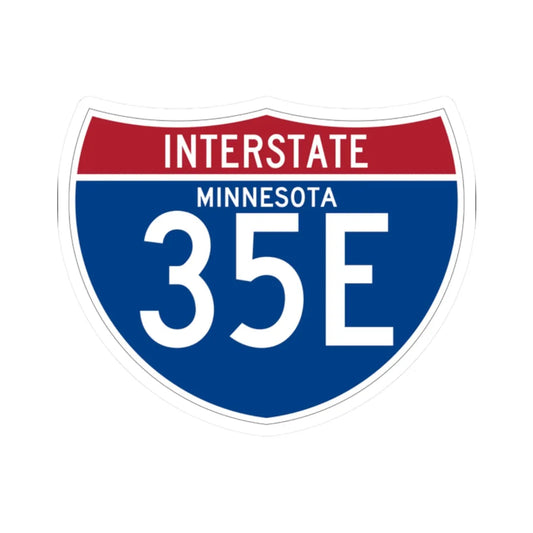 I-35E MN (Minnesota) (Road Sign) STICKER Vinyl Kiss-Cut Decal 2 Inch White - The Sticker Space