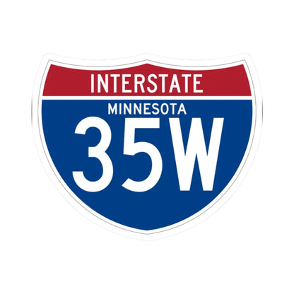 I-35W MN (Minnesota) (Road Sign) STICKER Vinyl Kiss-Cut Decal 2 Inch White - The Sticker Space