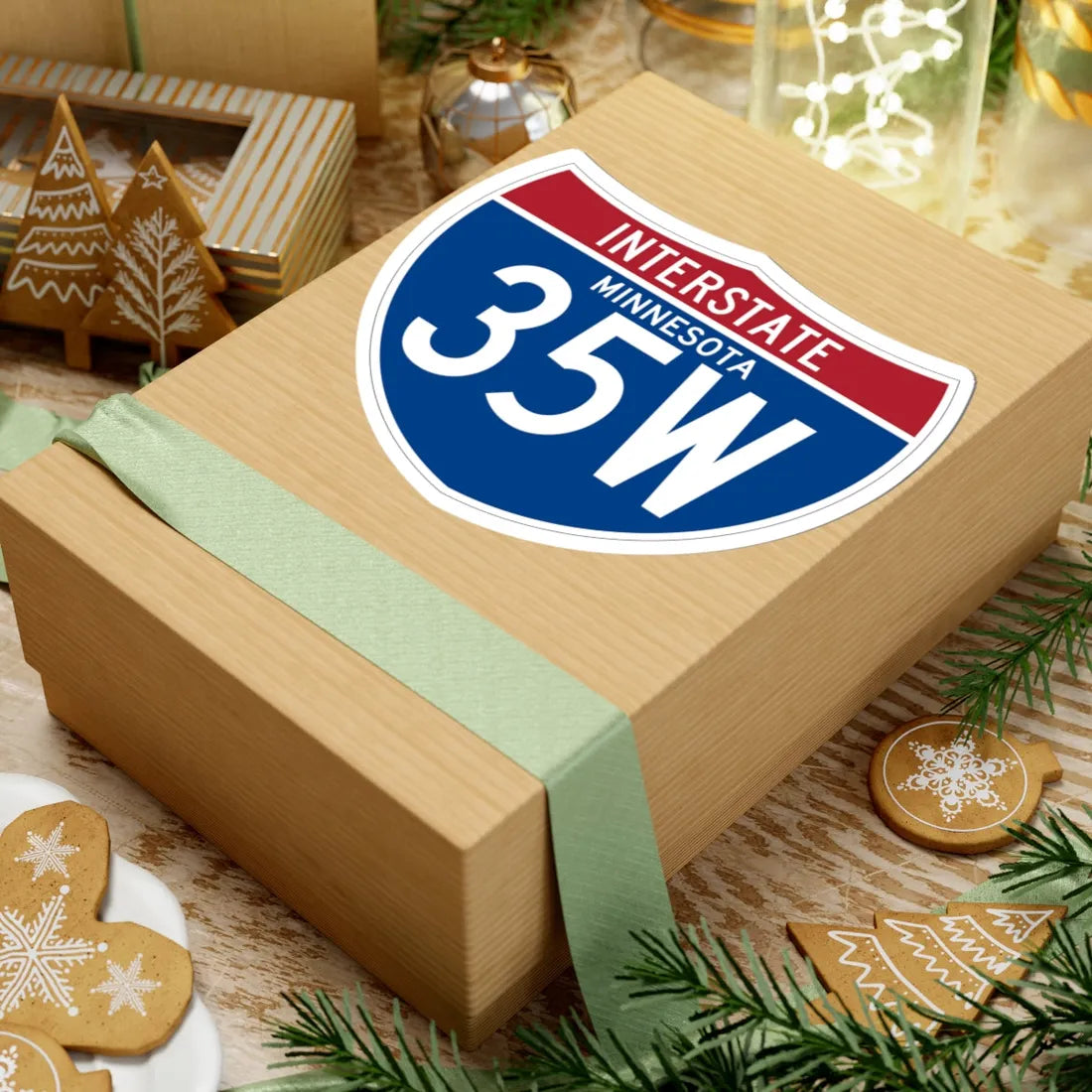 I-35W MN (Minnesota) (Road Sign) STICKER Vinyl Kiss-Cut Decal - The Sticker Space