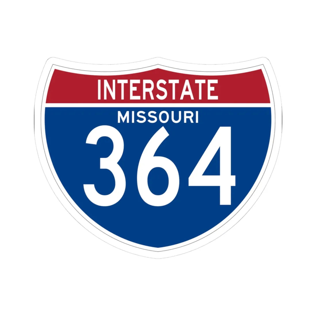 I-364 MO (Missouri) (Road Sign) STICKER Vinyl Kiss-Cut Decal 3 Inch White - The Sticker Space