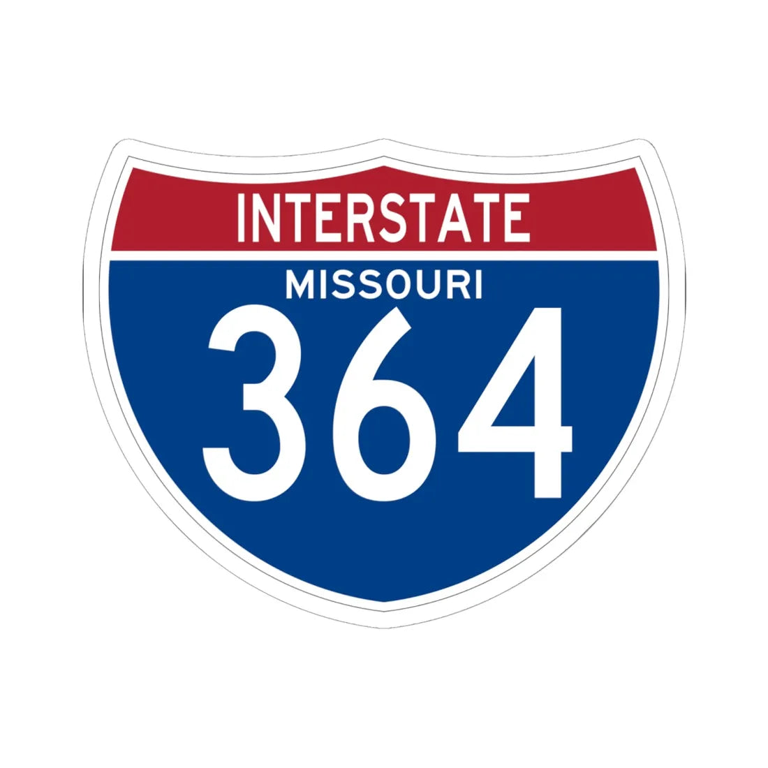 I-364 MO (Missouri) (Road Sign) STICKER Vinyl Kiss-Cut Decal 6 Inch White - The Sticker Space