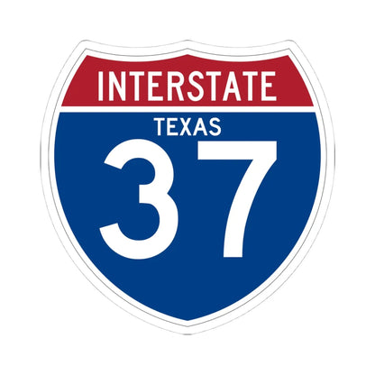 I-37 TX (Texas) (Road Sign) STICKER Vinyl Kiss-Cut Decal 4 Inch White - The Sticker Space