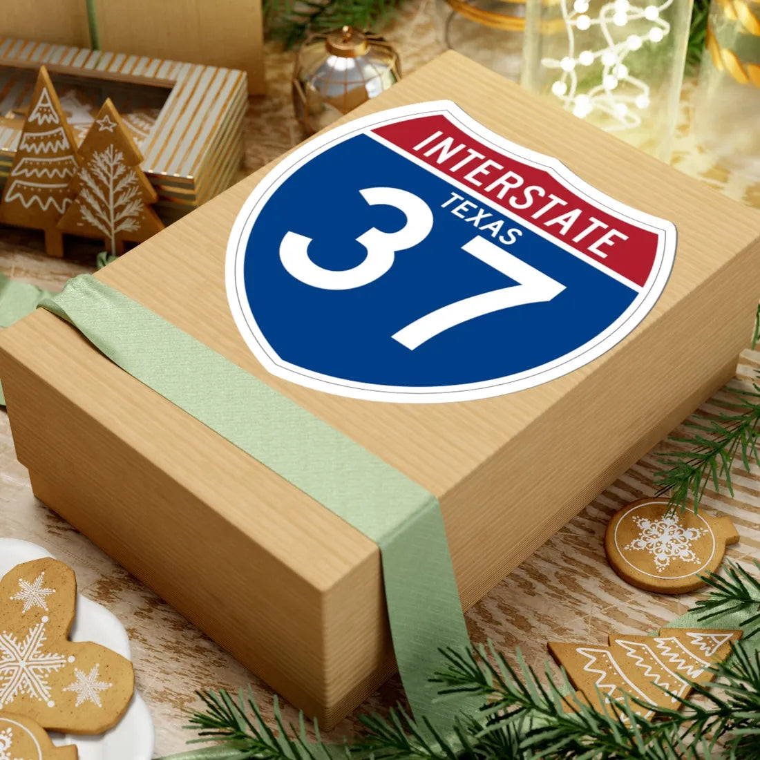 I-37 TX (Texas) (Road Sign) STICKER Vinyl Kiss-Cut Decal - The Sticker Space