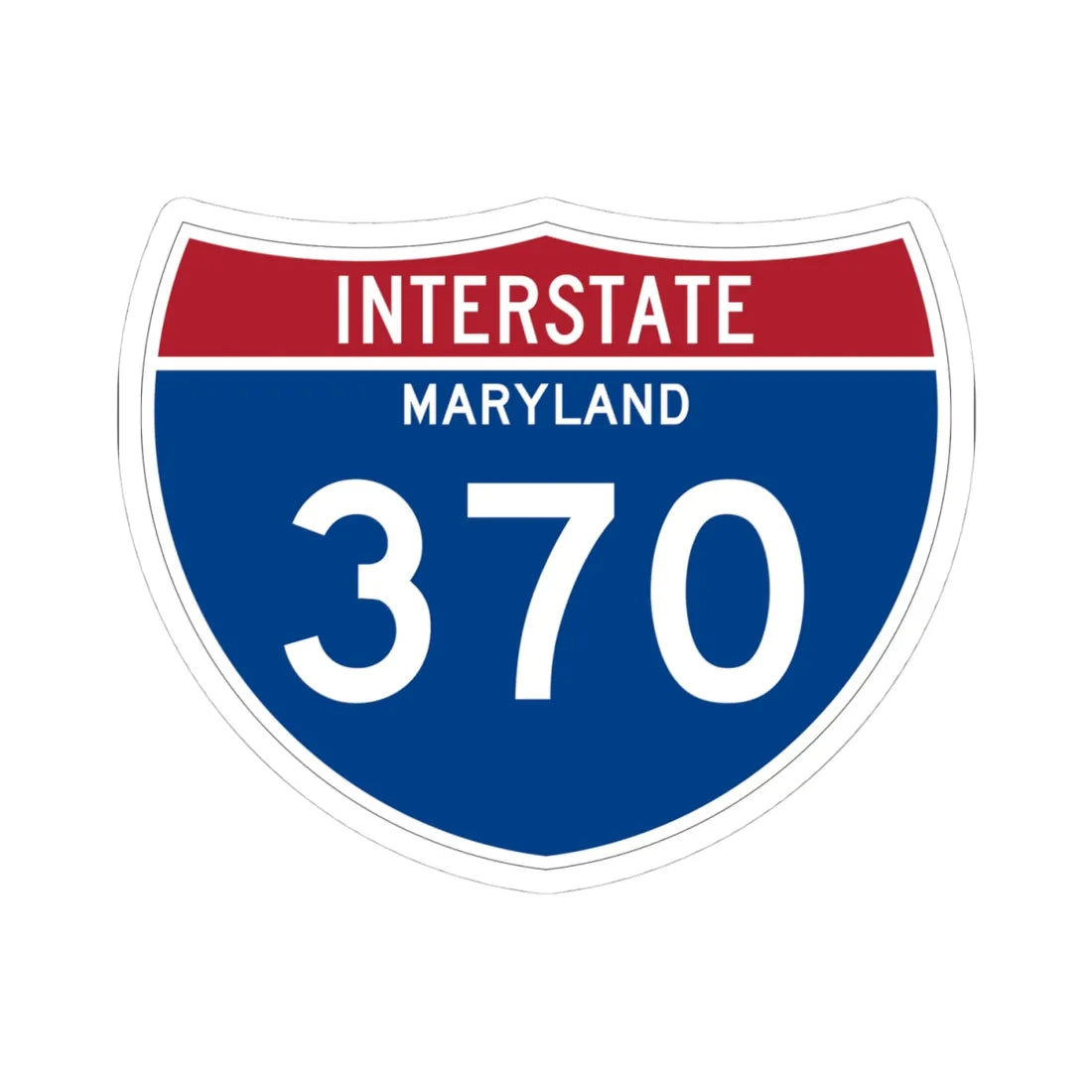 I-370 MD Metric (Maryland) (Road Sign) STICKER Vinyl Kiss-Cut Decal 4 Inch White - The Sticker Space