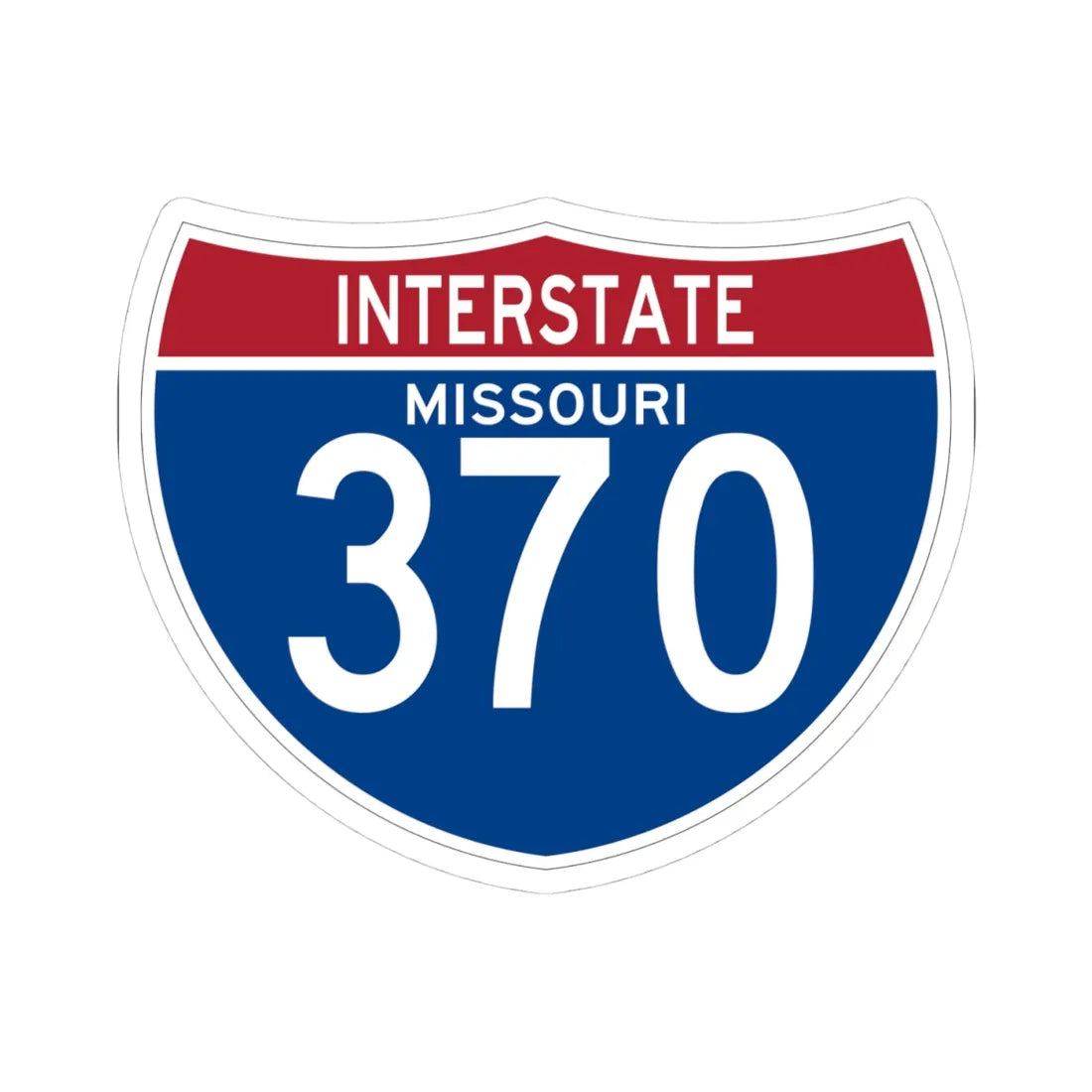 I-370 MO (Missouri) (Road Sign) STICKER Vinyl Kiss-Cut Decal 4 Inch White - The Sticker Space