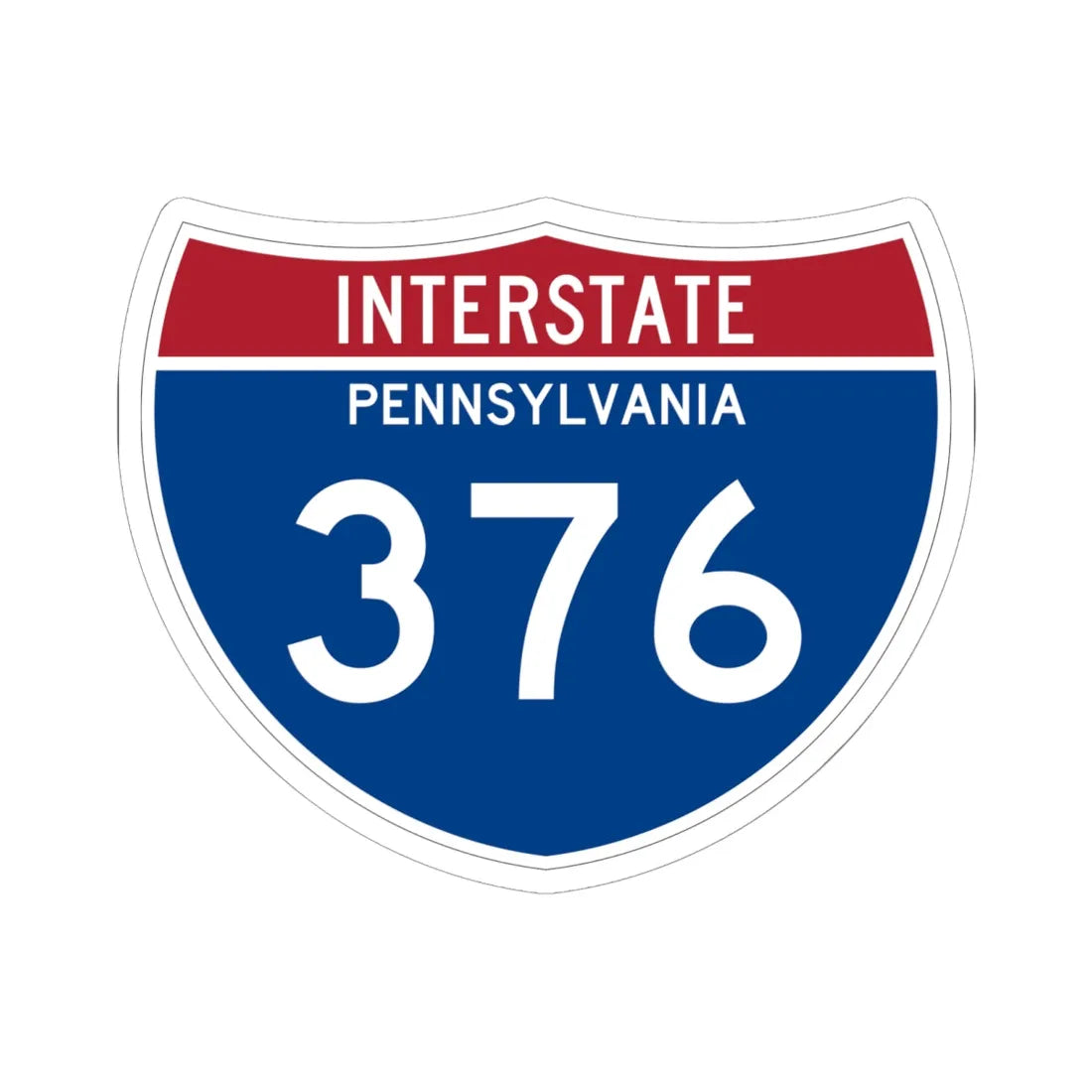 I-376 PA 1961 (Pennsylvania) (Road Sign) STICKER Vinyl Kiss-Cut Decal 6 Inch White - The Sticker Space