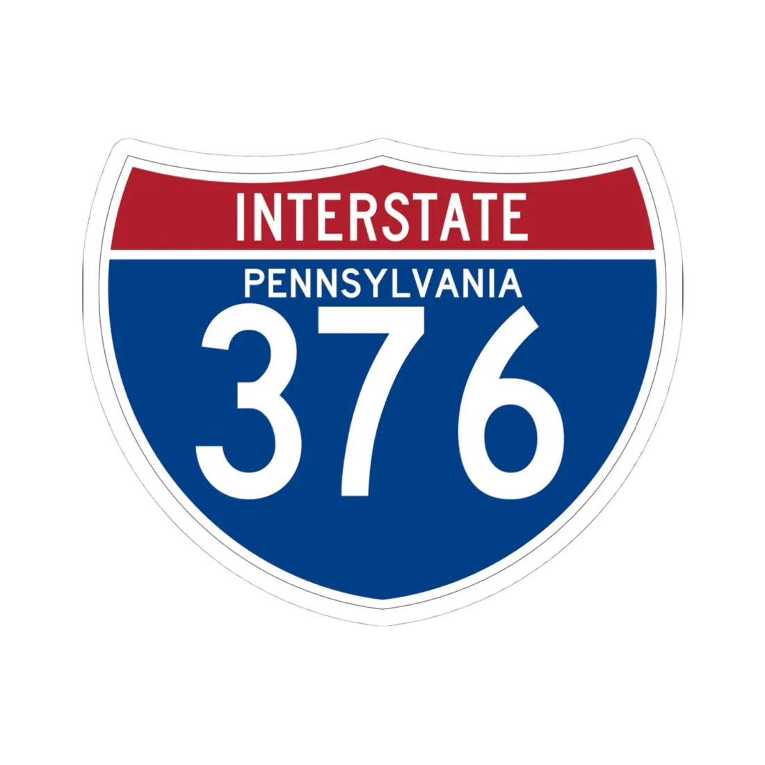 I-376 PA (Pennsylvania) (Road Sign) STICKER Vinyl Kiss-Cut Decal 4 Inch White - The Sticker Space