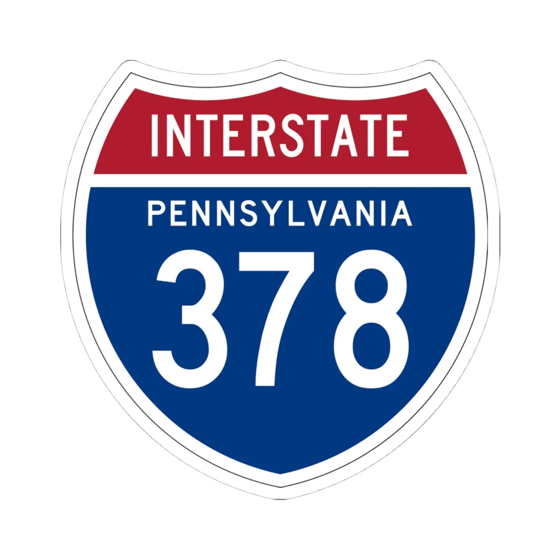 I-378 PA 1957 (Pennsylvania) (Road Sign) STICKER Vinyl Kiss-Cut Decal 4 Inch White - The Sticker Space