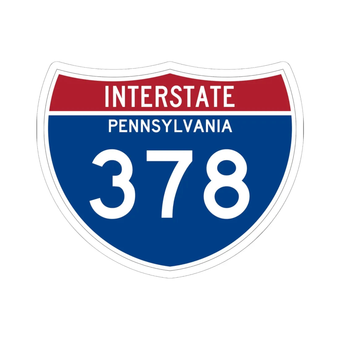 I-378 PA 1961 (Pennsylvania) (Road Sign) STICKER Vinyl Kiss-Cut Decal 6 Inch White - The Sticker Space