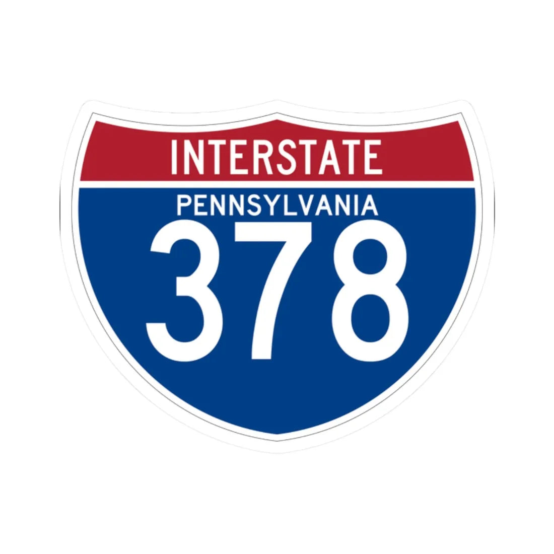I-378 PA (Pennsylvania) (Road Sign) STICKER Vinyl Kiss-Cut Decal 2 Inch White - The Sticker Space