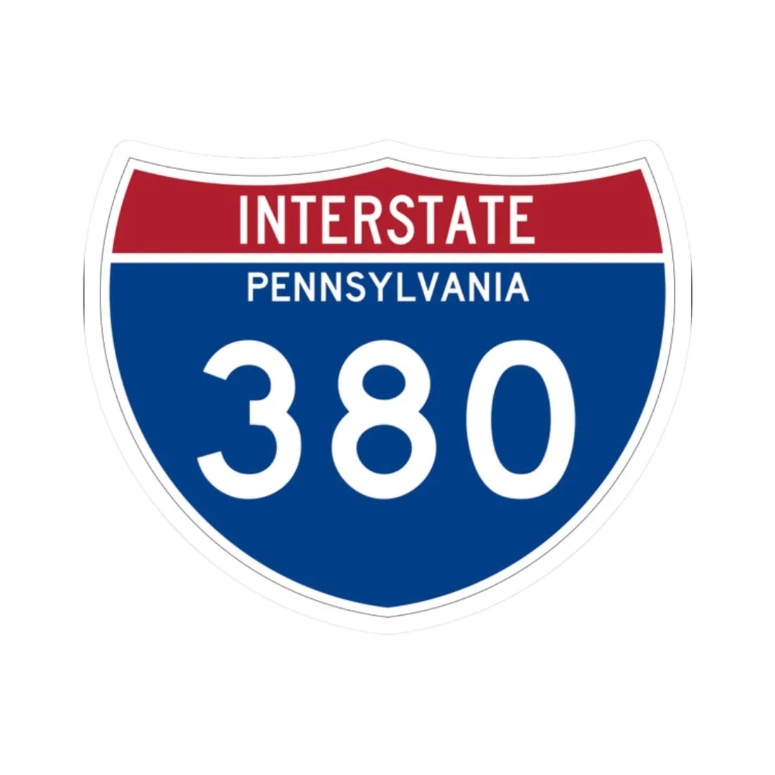 I-380 PA 1961 (Pennsylvania) (Road Sign) STICKER Vinyl Kiss-Cut Decal 2 Inch White - The Sticker Space