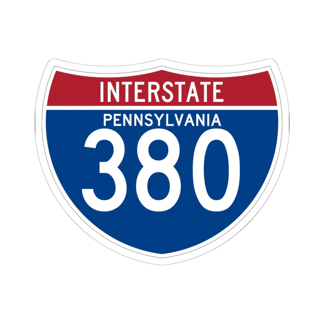 I-380 PA (Pennsylvania) (Road Sign) STICKER Vinyl Kiss-Cut Decal 6 Inch White - The Sticker Space