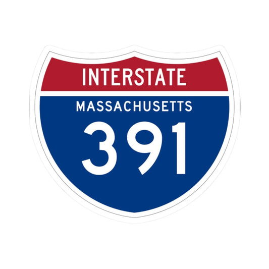 I-391 MA 1961 (Massachusetts) (Road Sign) STICKER Vinyl Kiss-Cut Decal 2 Inch White - The Sticker Space