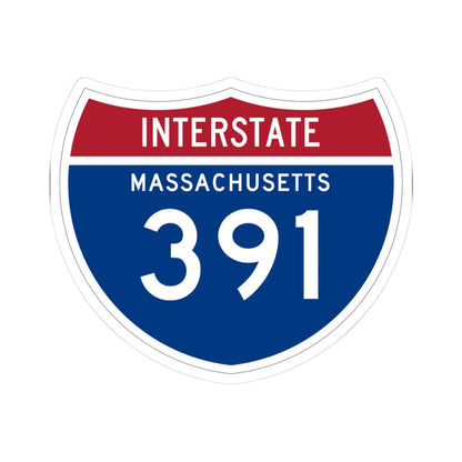 I-391 MA 1961 (Massachusetts) (Road Sign) STICKER Vinyl Kiss-Cut Decal 3 Inch White - The Sticker Space