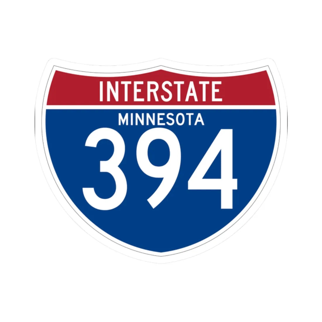 I-394 MN (Minnesota) (Road Sign) STICKER Vinyl Kiss-Cut Decal 2 Inch White - The Sticker Space