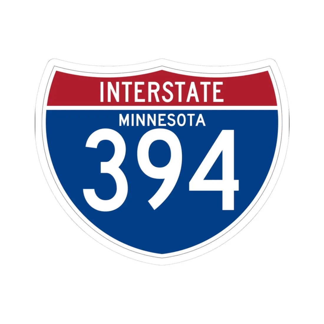 I-394 MN (Minnesota) (Road Sign) STICKER Vinyl Kiss-Cut Decal 3 Inch White - The Sticker Space
