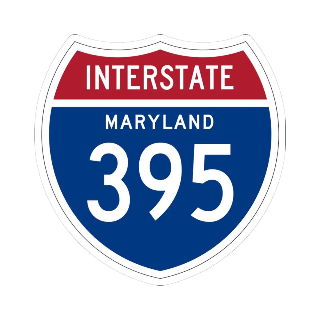 I-395 MD 1957 (Maryland) (Road Sign) STICKER Vinyl Kiss-Cut Decal 3 Inch White - The Sticker Space