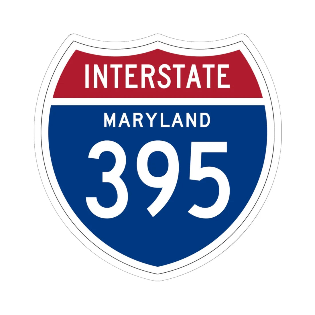 I-395 MD 1957 (Maryland) (Road Sign) STICKER Vinyl Kiss-Cut Decal 6 Inch White - The Sticker Space