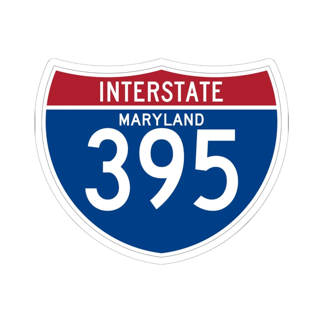 I-395 MD (Maryland) (Road Sign) STICKER Vinyl Kiss-Cut Decal 6 Inch White - The Sticker Space