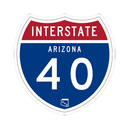 I-40 AZ 1957 (Arizona) (Road Sign) STICKER Vinyl Kiss-Cut Decal 3 Inch White - The Sticker Space