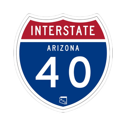 I-40 AZ 1957 (Arizona) (Road Sign) STICKER Vinyl Kiss-Cut Decal 4 Inch White - The Sticker Space