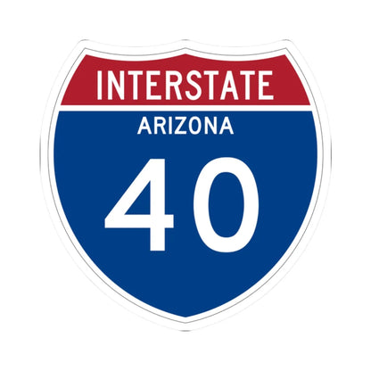I-40 AZ Metric (Arizona) (Road Sign) STICKER Vinyl Kiss-Cut Decal 2 Inch White - The Sticker Space