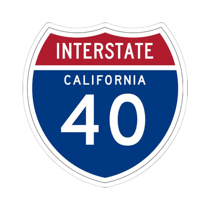 I-40 CA (California) (Road Sign) STICKER Vinyl Kiss-Cut Decal 6 Inch White - The Sticker Space