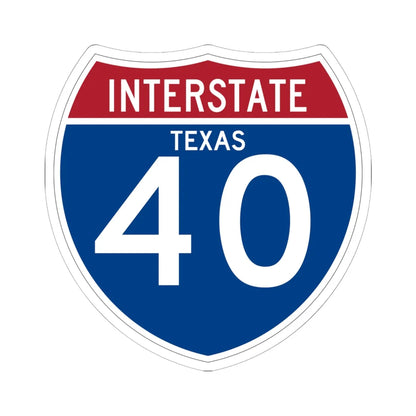 I-40 TX (Texas) (Road Sign) STICKER Vinyl Kiss-Cut Decal 6 Inch White - The Sticker Space