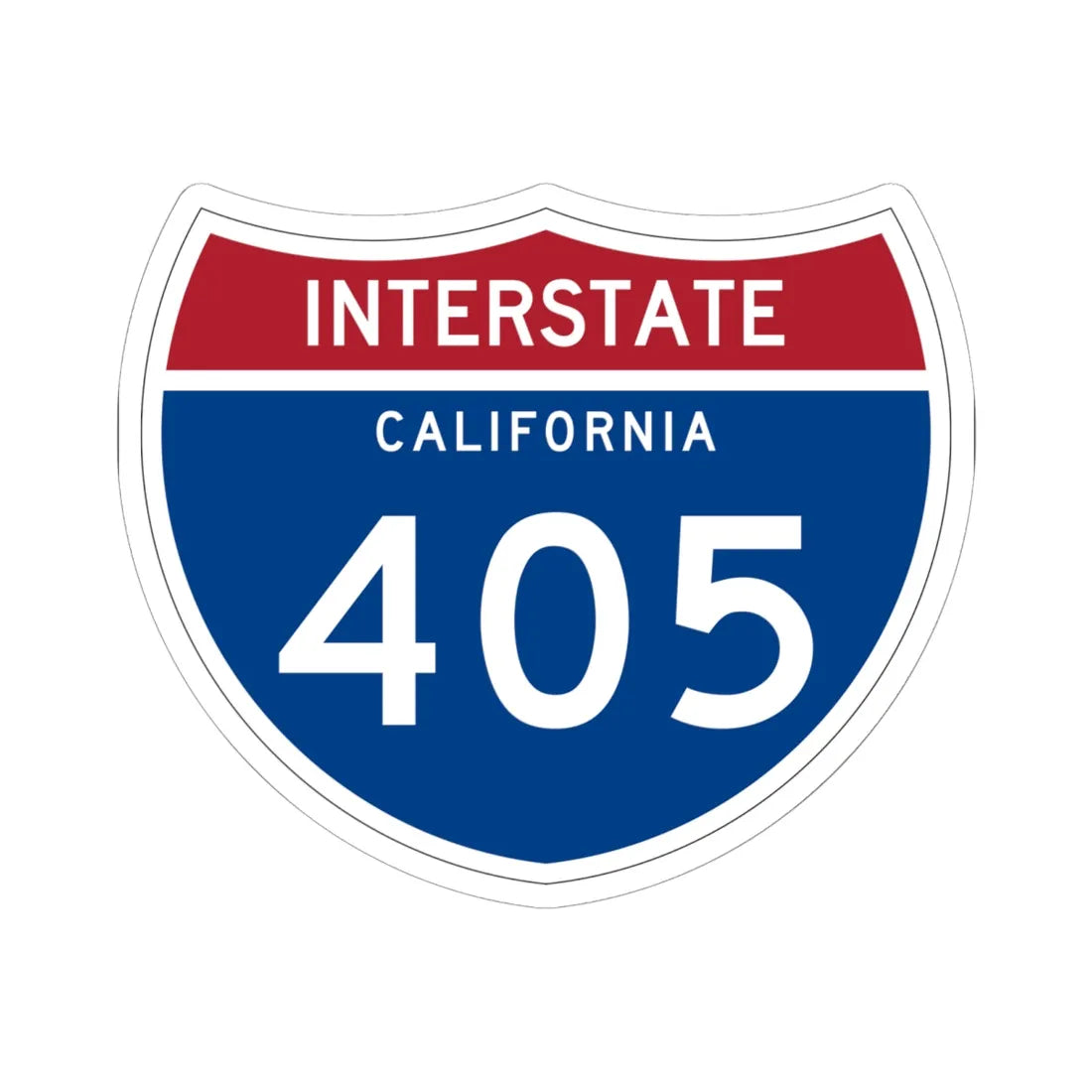 I-405 CA (California) (Road Sign) STICKER Vinyl Kiss-Cut Decal 6 Inch White - The Sticker Space