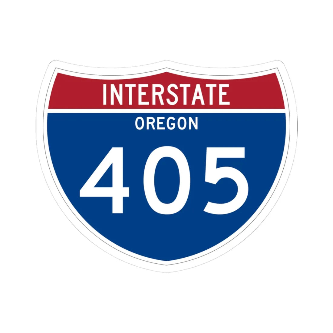 I-405 OR Metric (Oregon) (Road Sign) STICKER Vinyl Kiss-Cut Decal 3 Inch White - The Sticker Space