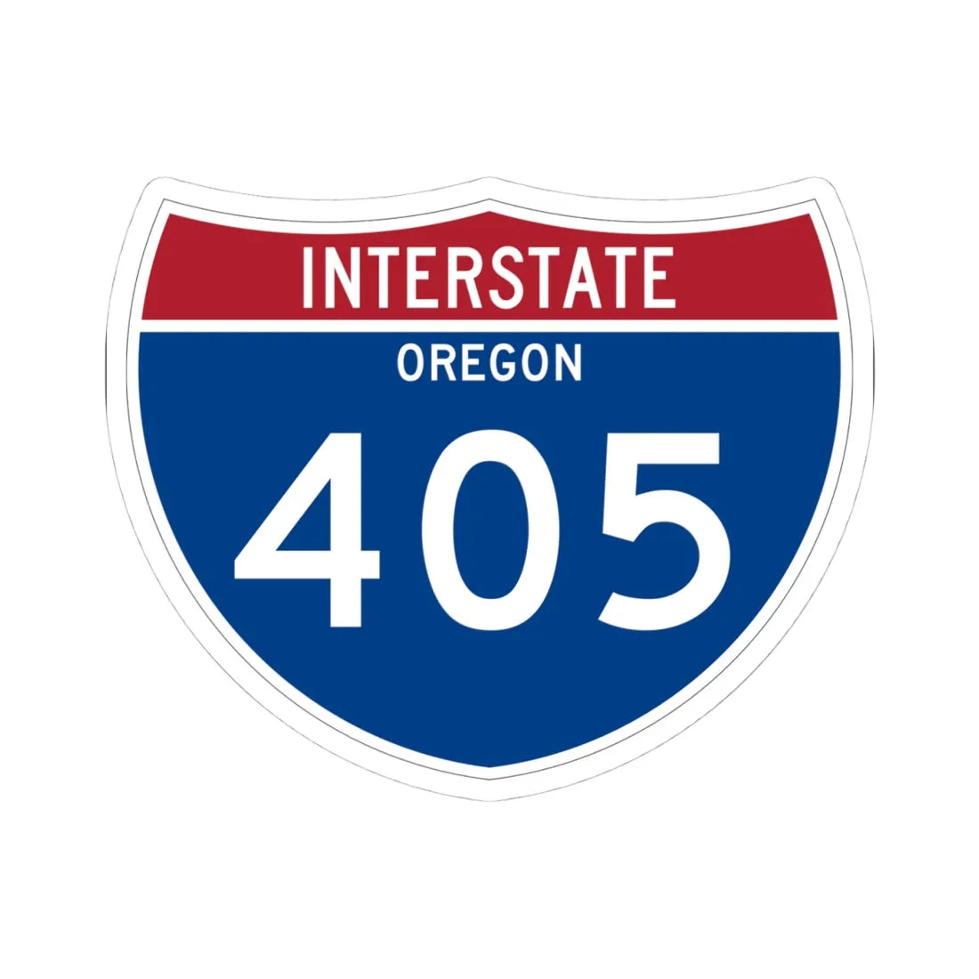 I-405 OR Metric (Oregon) (Road Sign) STICKER Vinyl Kiss-Cut Decal 4 Inch White - The Sticker Space