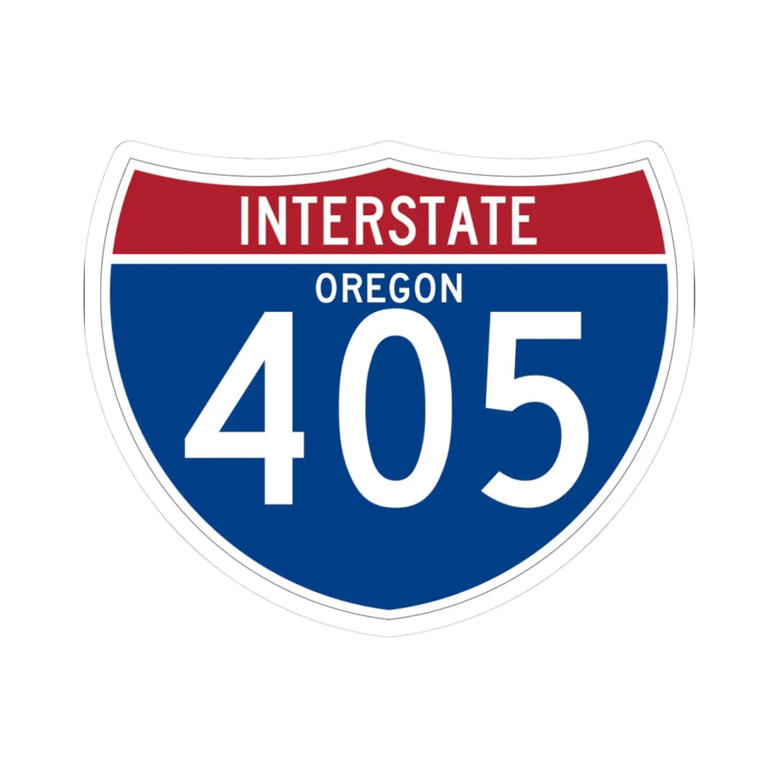 I-405 OR (Oregon) (Road Sign) STICKER Vinyl Kiss-Cut Decal 3 Inch White - The Sticker Space